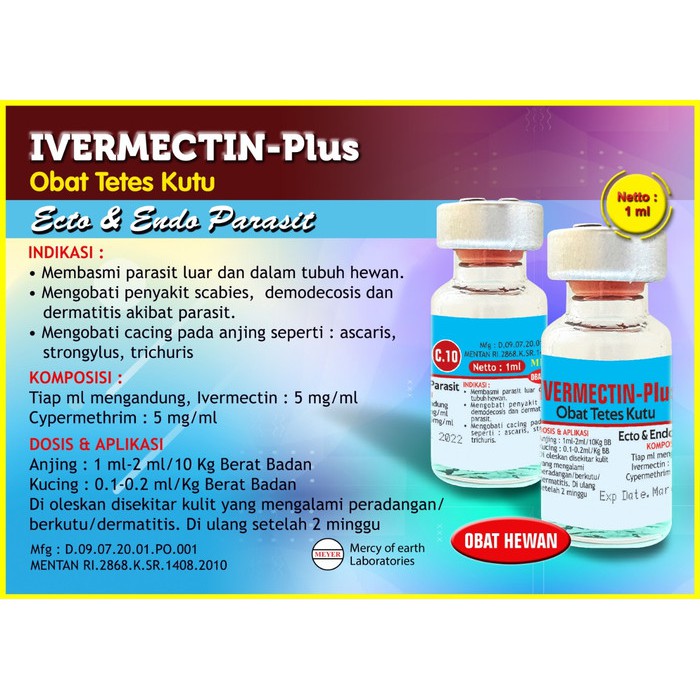Ivermectin Plus Drop 1 ML - obat tetes kutu hewan - PSI (TBN23)