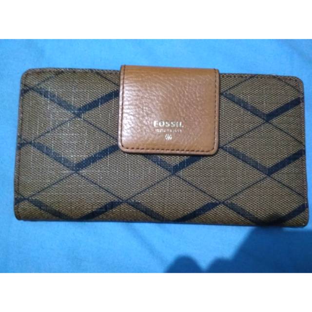 Dompet Wanita ORI FOSSIL Sydney brown tab