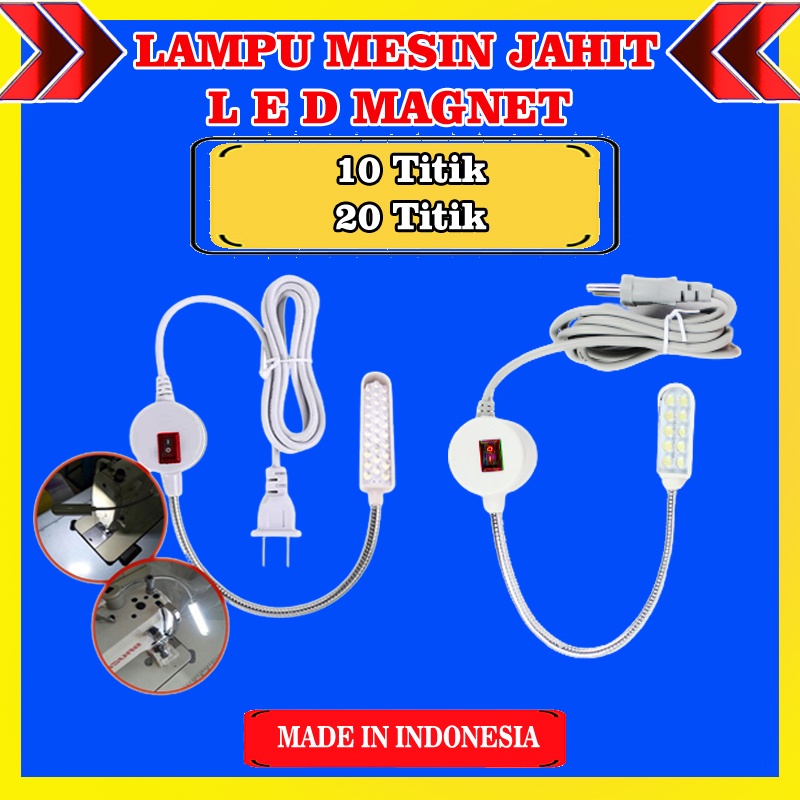 TERMURAH!!! COLOKAN MTE LAMPU LED MESIN JAHIT 10 &amp; 20 TITIK MAGNET PERLENGKAPAN JAHIT HIGH QUALITY COD