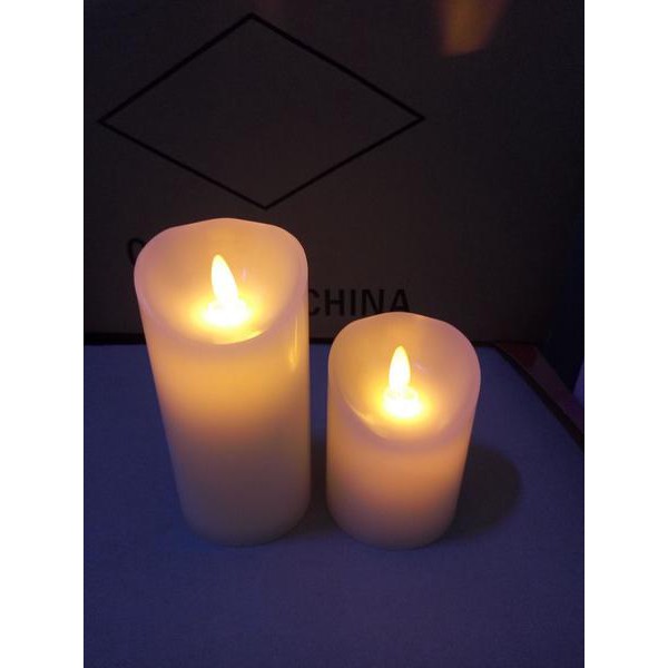 LILIN LED PUTIH NYALA API BERGOYANG DENGAN WAX ASLI