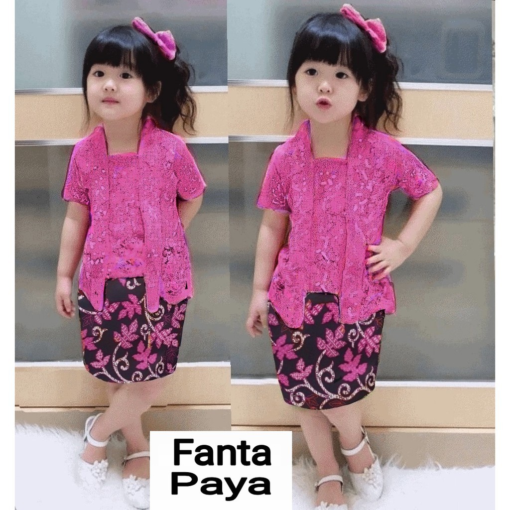 setelan kebaya anak cici brukat batik size M L XL XXL