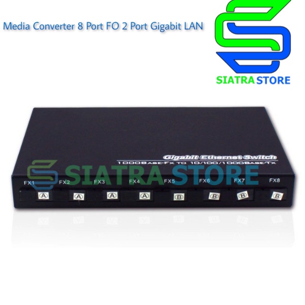 Media Converter 8 Port FO 2 Port Gigabit LAN/ 8 FO 2 Gigabit LAN