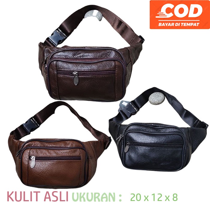 Tas Pinggang Selempang Import Kulit sapi asli Tas Selempang Asli Kulit Sapi