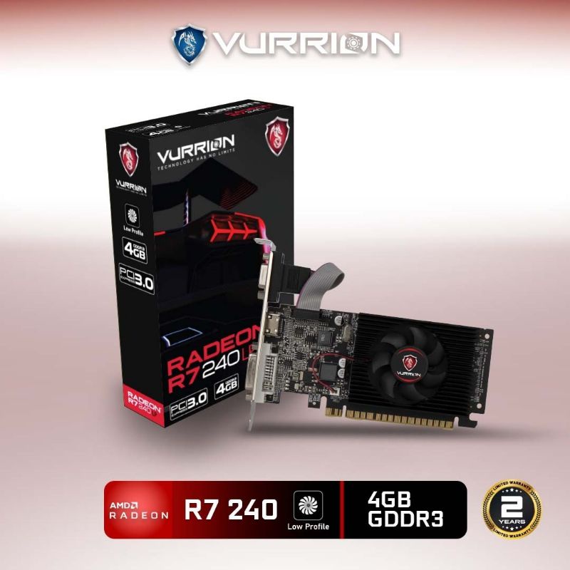 VGA AGS VURRION AMD RADEON R7 240 LP 4GB DDR3 128bit REAL CAPACITY