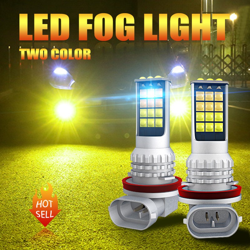 Lampu Kabut LED H3 H7 H16 h8 h11 HB3 9005 H27 P13W H4 PSX24W HB4 9006 Dua Warna Untuk Mobil