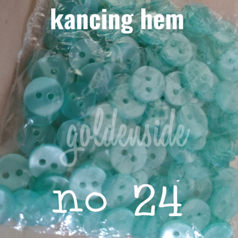 Kancing hem / kemeja polos lubang 2 per bungkus (12 pcs)