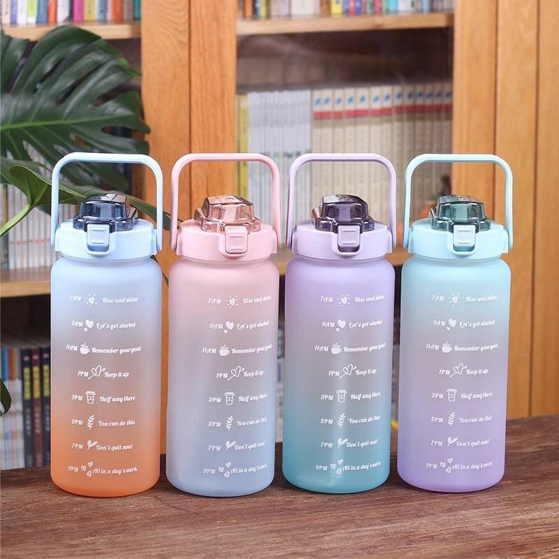 Botol Minuman Viral 2Liter Botol Minum Motivasi Botol Minum Gradasi Free Sticker Lucu Worldhome66 SH 1-2