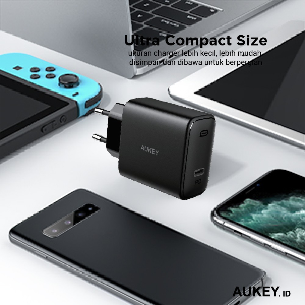 Aukey Charger PA-F2 Swift Series 30W PD Charger Original Garansi Resmi Aukey