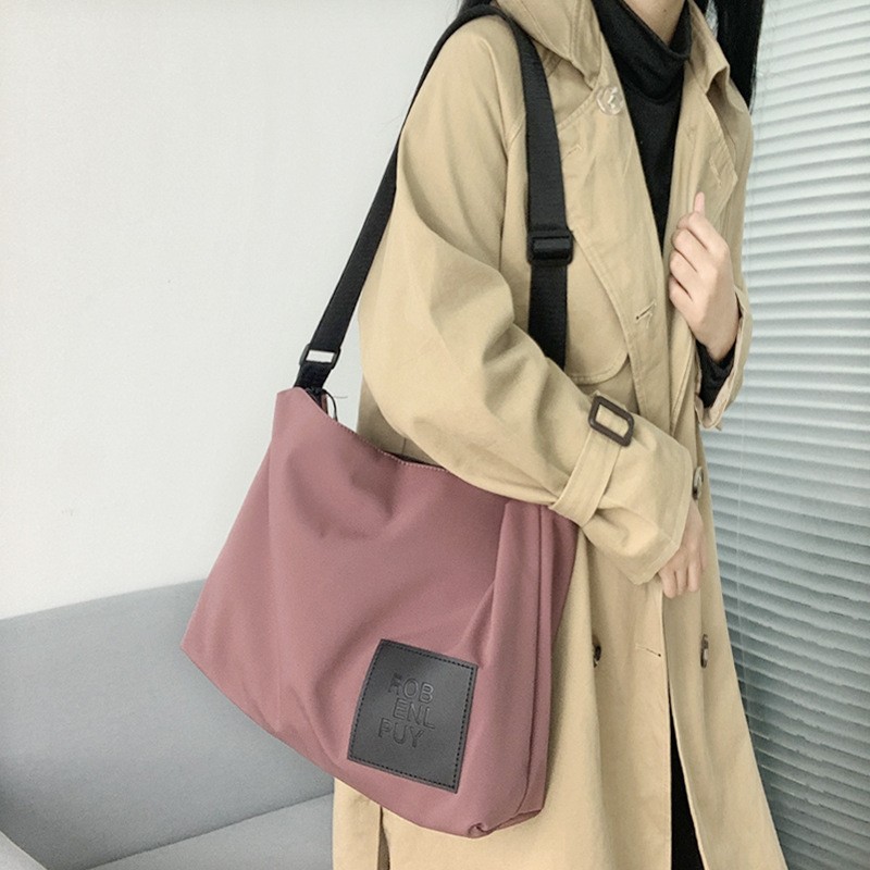 TC-104 tas selempang polos canvas wanita pria import jepang kampus