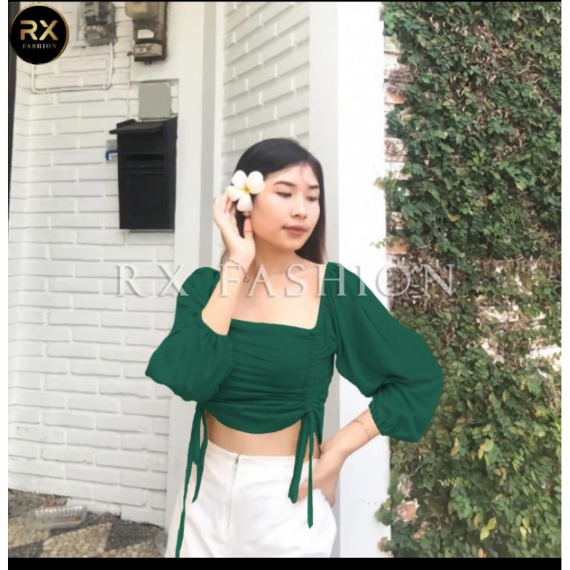 crop sabrina baju viral tiktok