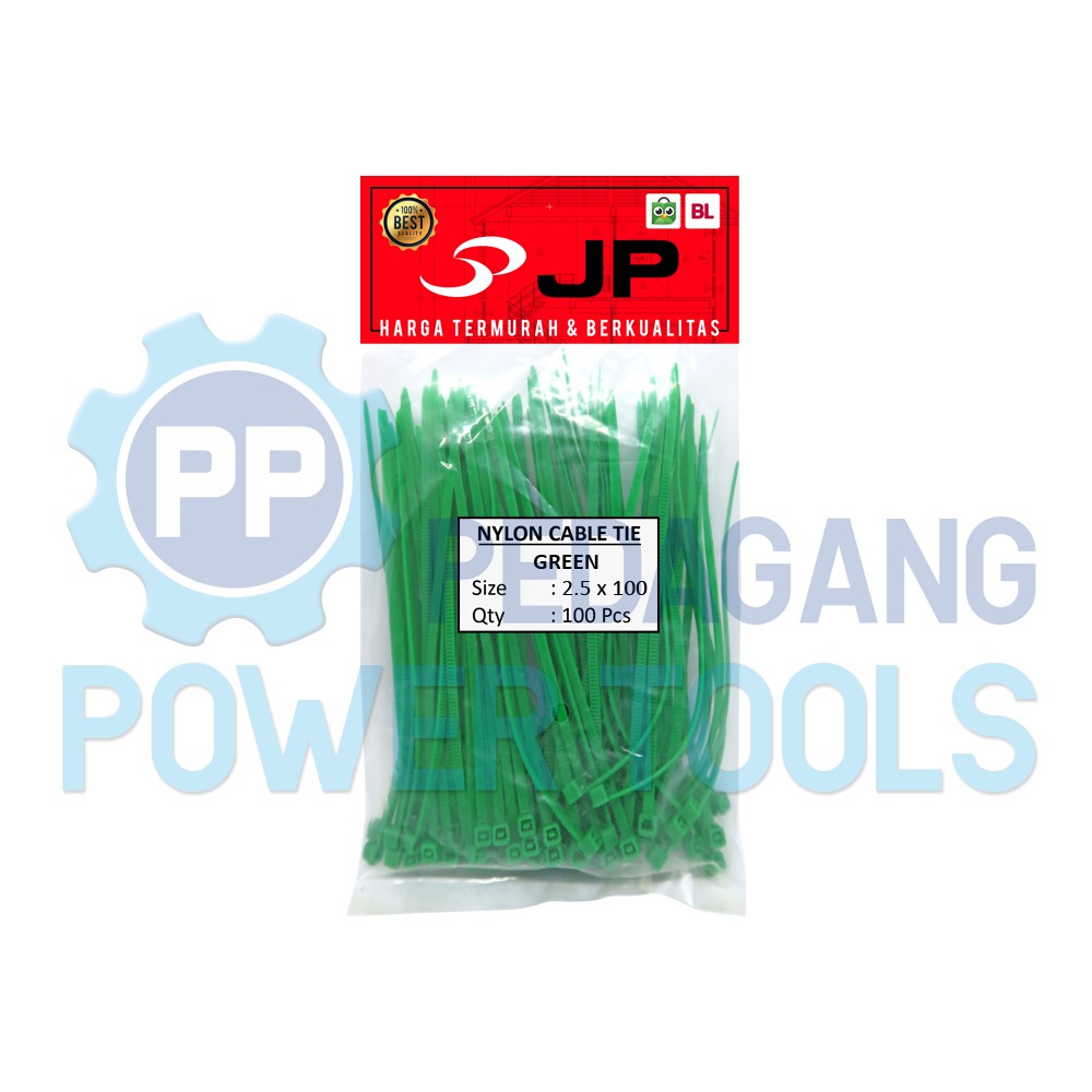 KABEL TIES 2.5 x 100 MM HIJAU - PENGIKAT KABEL TIS - CABLE TIE 100 PCS