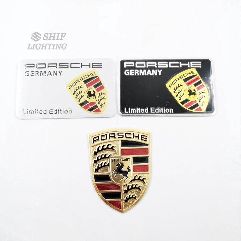 1pc Stiker Emblem Logo Kuda Porsche Bahan Aluminum Untuk Dekorasi Mobil