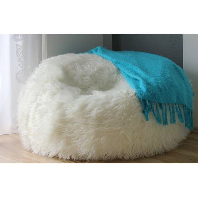 cover bean bag/ bean bag bulat/cover bean bag bulat bulu rasfur murah