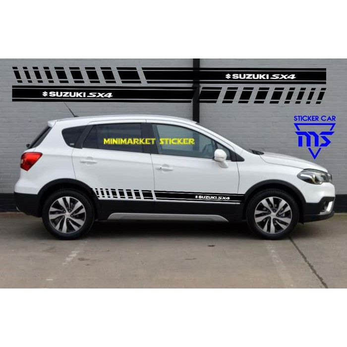 sticker stripe mobil suzuki sx4 stiker sx4 body