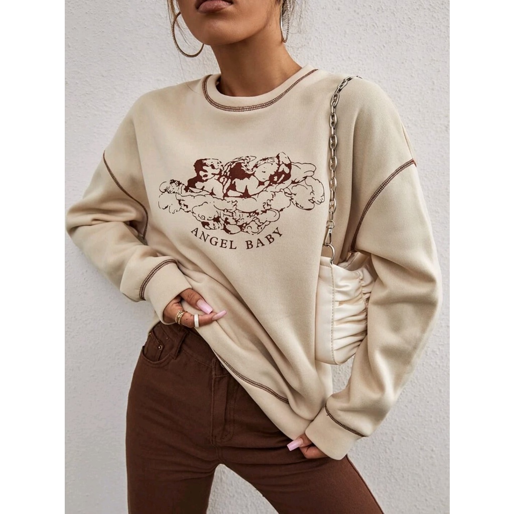 CREWNECK HAPPY SOMEONE SWEATER WANITA - SWEATER WANITA CASUAL OOTD