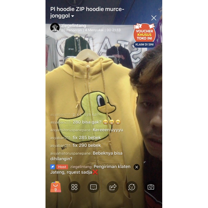 nota live pancoat kuning bebek