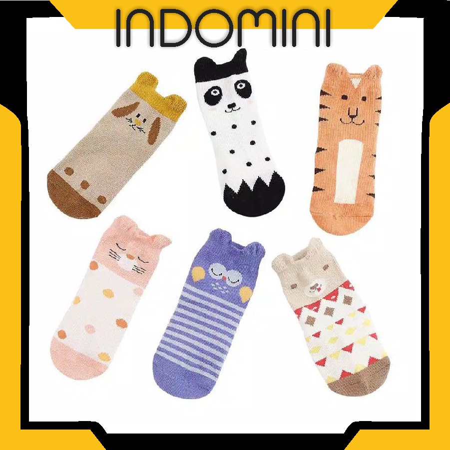 INDOMINI K007 KAOS KAKI BAYI IMPORT PREMIUM KOREA LUCU DENGAN ANTI SLIP UNIK MOTIF ANIMAL