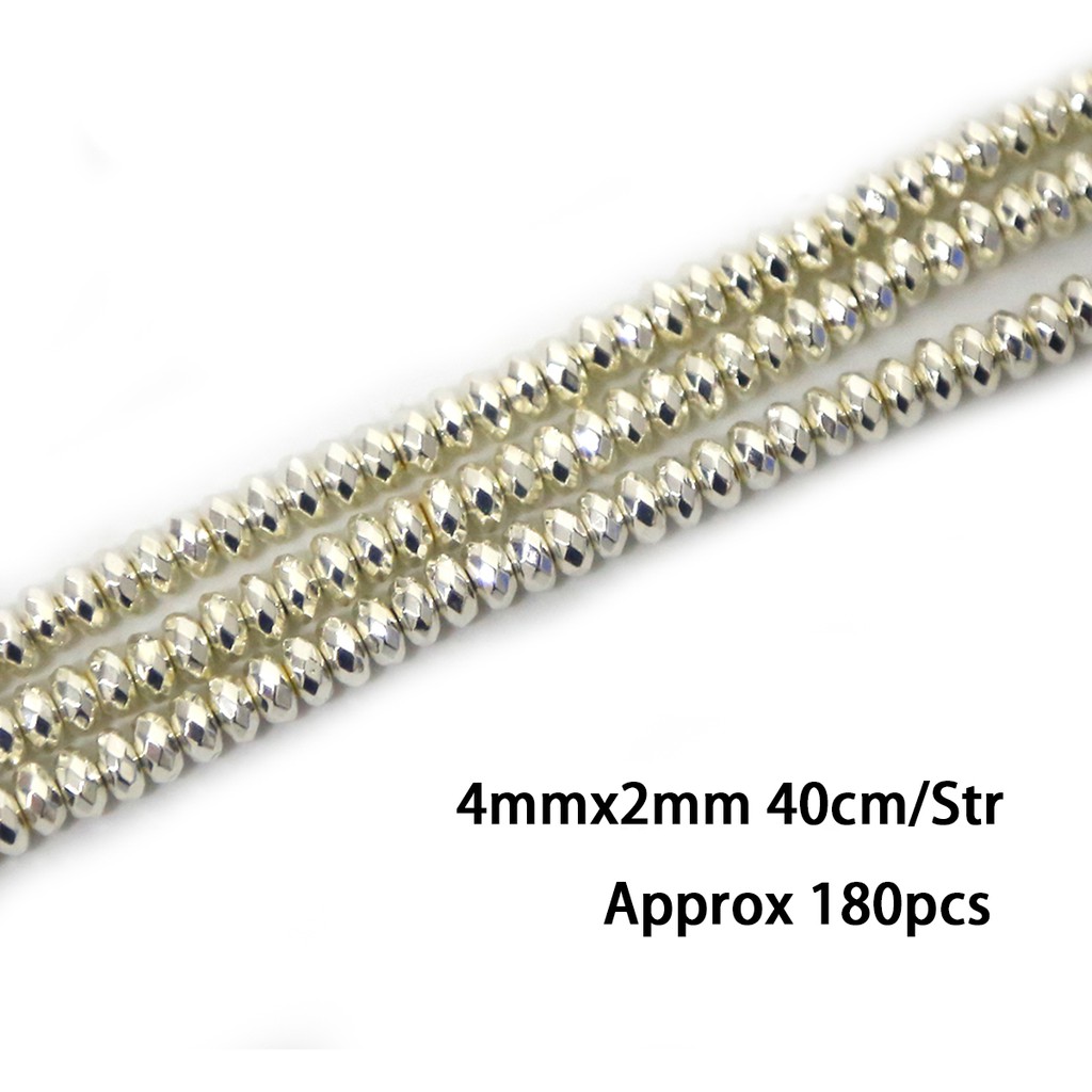 Manik-Manik Hematite Bulat Flat Ukuran 3/4/6/8mm Panjang 40cm Untuk Membuat Kalung/Anting Diy