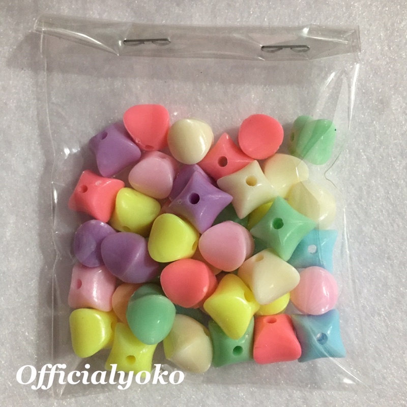 Manik Belimbing Warna Pastel (15gram) / Monte Kotak Melengkung