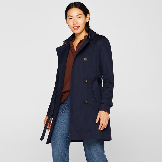 Esprit long coat wanita navy
