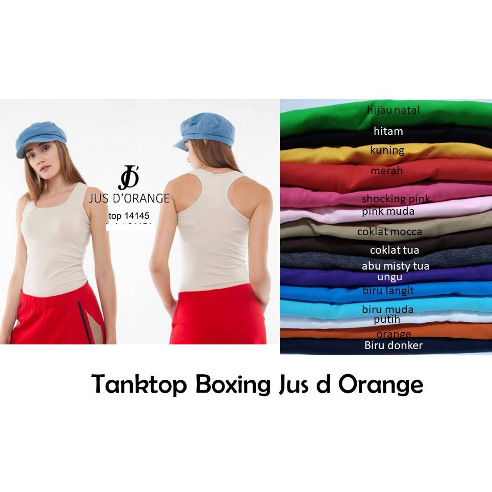 TANKTOP BOXING JUS D ORANGE ORIGINAL 17929 BODY PANJANG 63CM / TANKTOP SPORT / BAJU DALAMAN/ ATASAN 