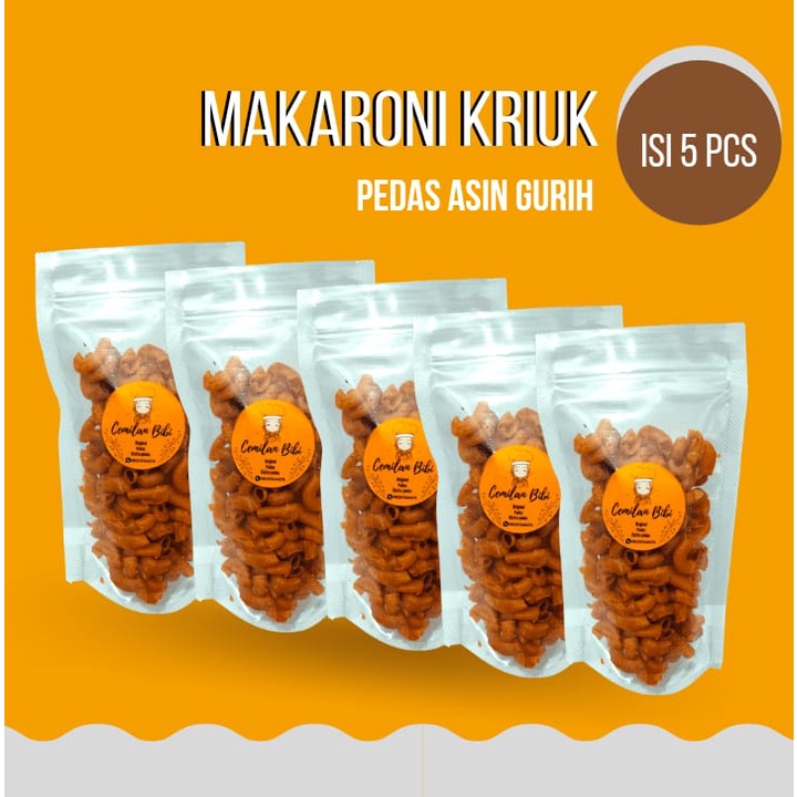 

Makaroni kriuk pedas asin gurih kemasan 50 gram isi 5 pcs