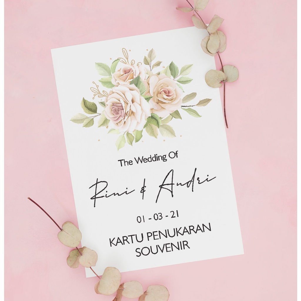 Kartu / Voucher Souvenir | Kartu Pengambilan Makanan | Kartu Ucapan Terimakasih Pernikahan | Wedding Card 043 A