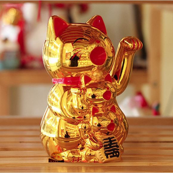 KUCING HOKI TIGA WAJAH/kucing rejeki baterai 11.5CM