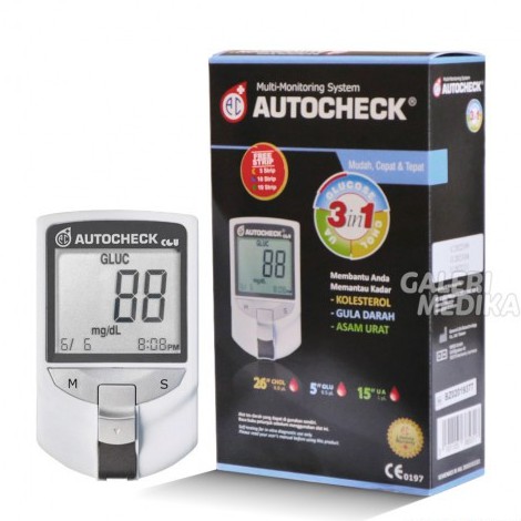 ALAT CEK DARAH 3 IN 1 AUTOCHECK , GULA , ASAM , URAT , KOLESTEROL / AUTO CHECK CEK DIABETES AUTOCEK AUTOCHEK