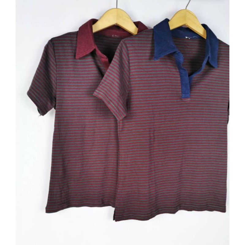 Uniqlo strip maroon polo shirt