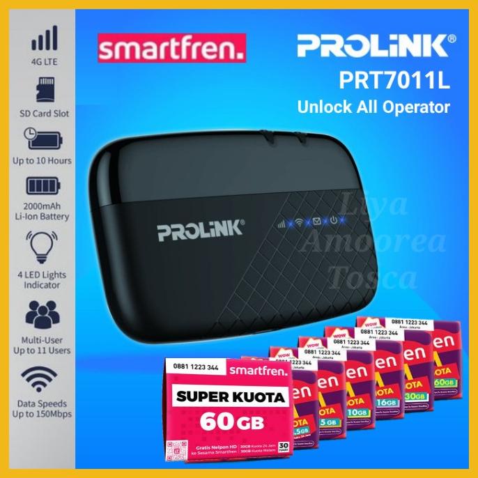 Modem Mifi Smartfren Prolink Prt7011L 2000Mah Wifi Unlock All Operator