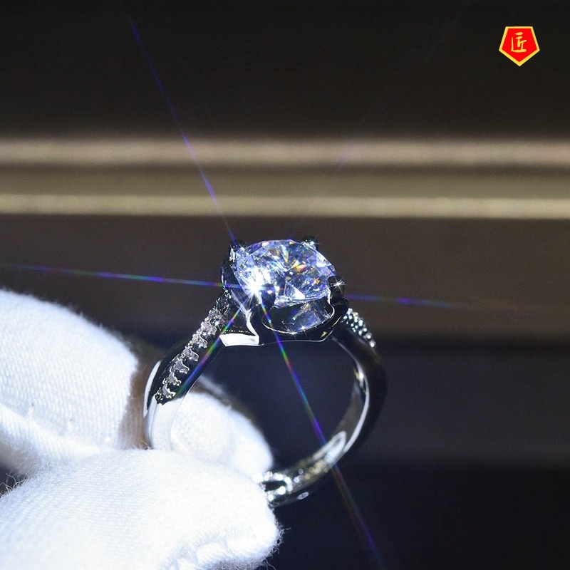 [Ready Stock]Simple Graceful 2 Karat Moissanite Women's Ring