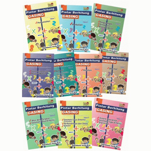 PAKET FULL BUKU PINTAR BERHITUNG GASING VOL. 1-10 (FREE BUBLE WRAP) GASING - 1-10 Volume Prof. Yohanes Surya