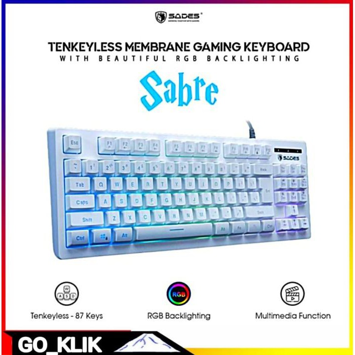 Keyboard Gaming Sades Tkl Rgb Sabre