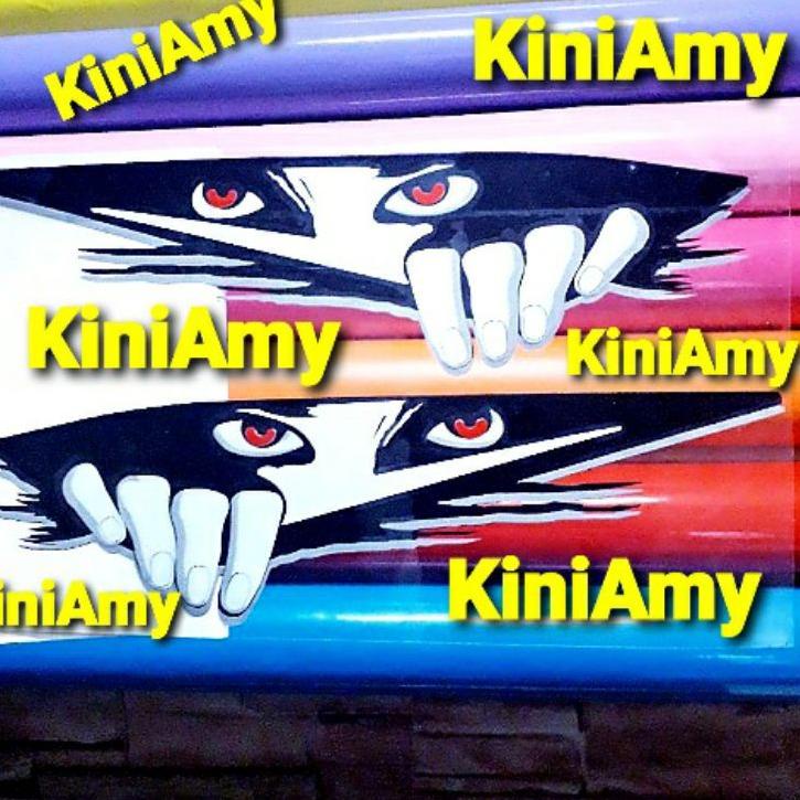 LANGSUNG KIRIM.. Cutting Sticker 3D Ngintip 1 Lembar (2 Pcs) | Sticker Laptop, Helm, Motor, Mobil, T