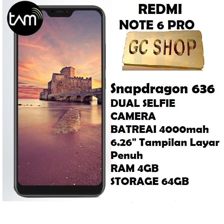 Redmi Note 6 PRO 4/64 Garansi Resmi TAM