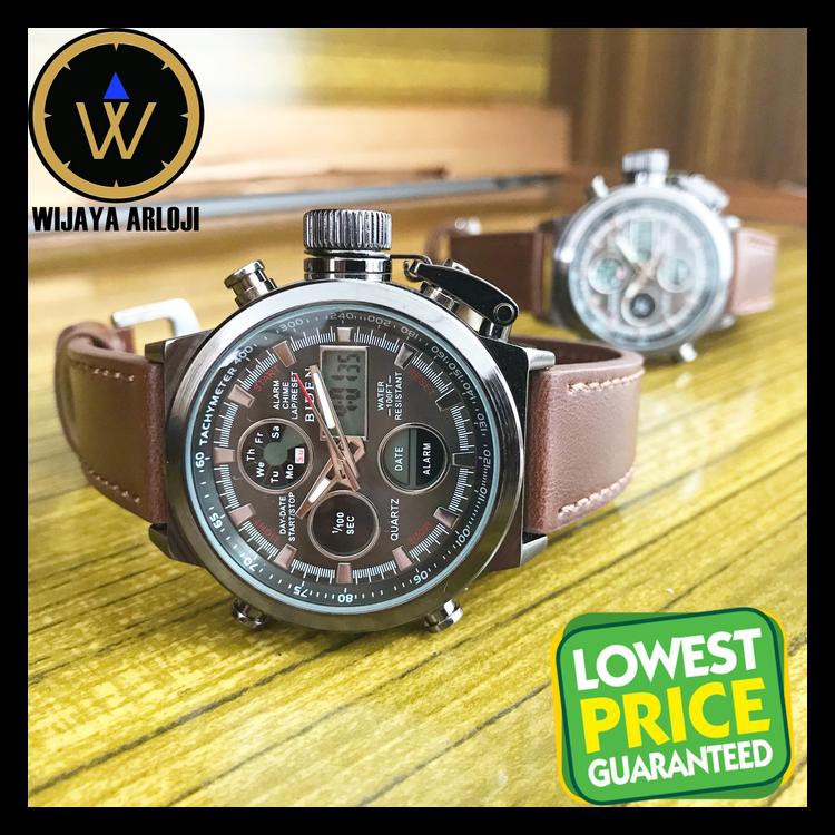 Indh Jam Tangan Pria Original Quartz Analog Digital BIDEN Exodus - BD15 - Cokelat TERBARU Kode 352