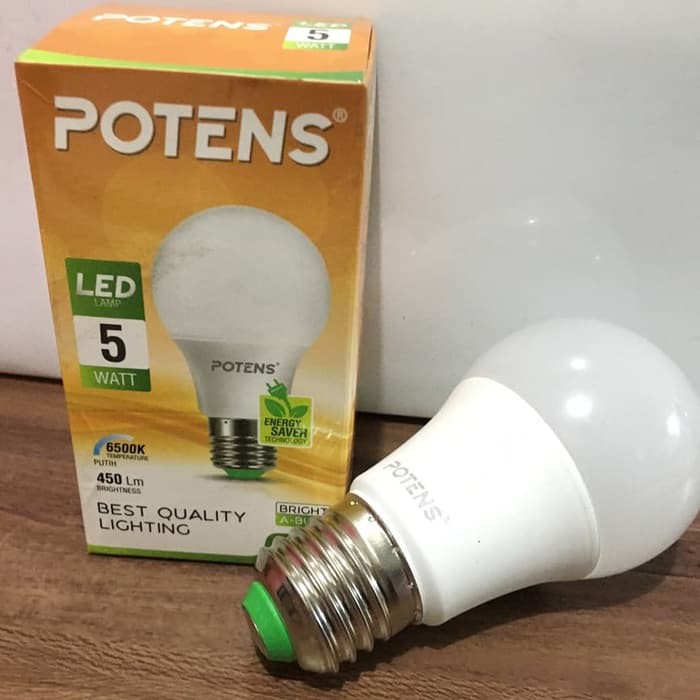 Lampu LED 5W 5 Watt Potens Garansi 1 Tahun Terang Cahaya Putih 450Lm