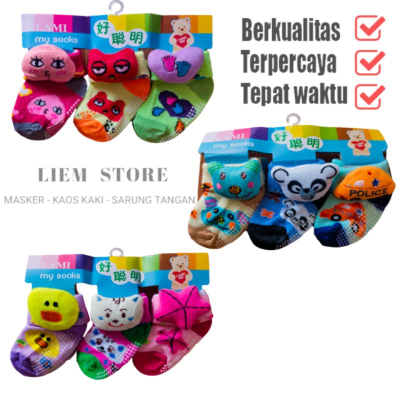 Kaos Kaki Bayi BONEKA ISI 3 PASANG / Kaos Kaki Bayi / Kaos Kaki