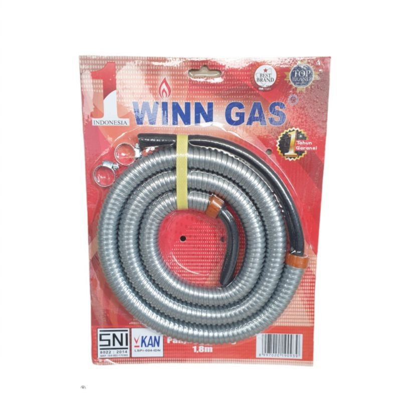 SELANG FLEXIBLE REGULATOR KOMPOR GAS WINN GAS PREMIUM 1.8 METER SELANG KOMPOR WINN GAS