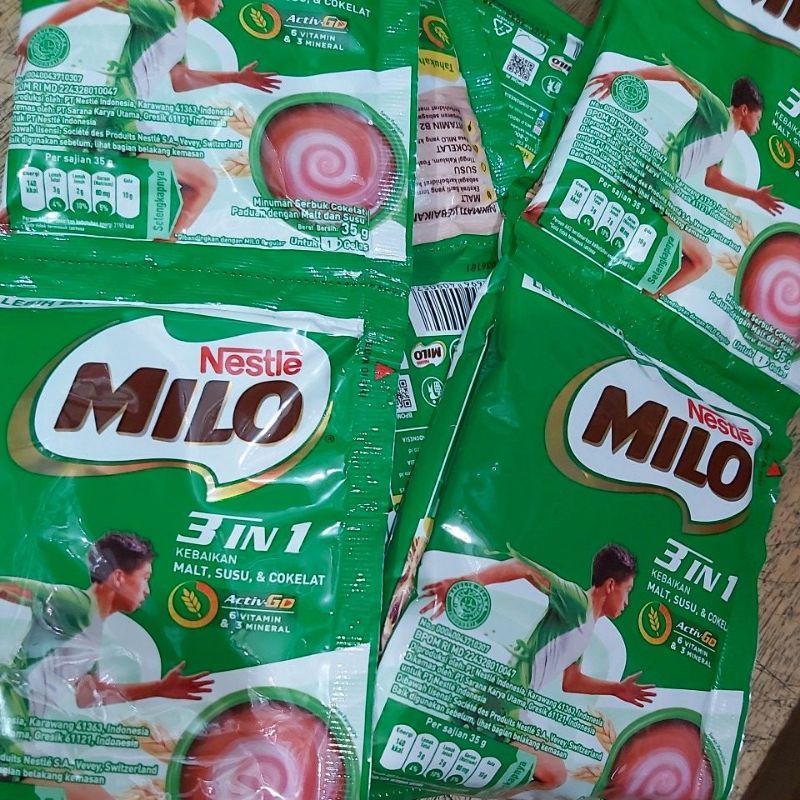 MILO - SUSU BUBUK AKTIV GO COKLAT  RENCENG 10 X 22 GR / 10 GRATIS 1 SACHET / SUSU ANAK