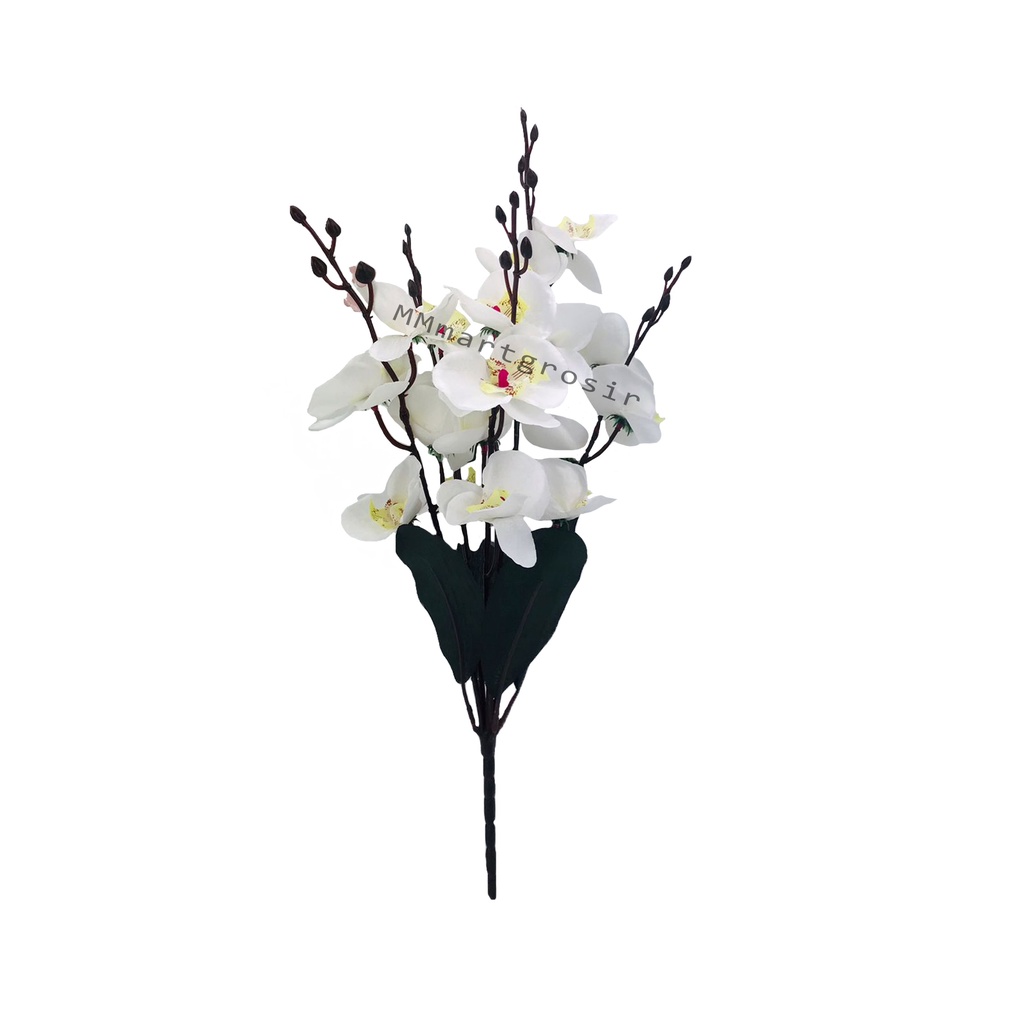Bunga anggrek / anggrek kain / bunga artificial / bunga hias/ Warna putih