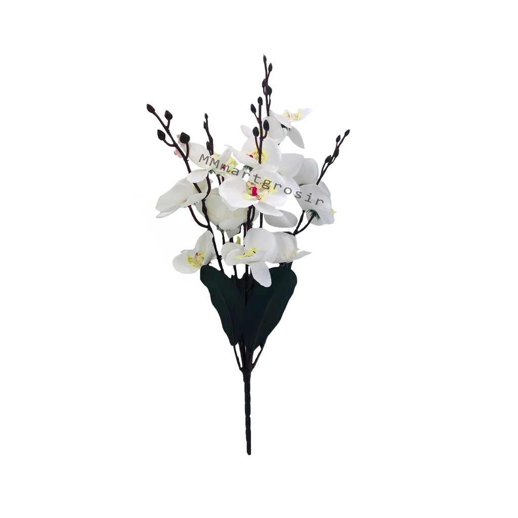 Bunga anggrek / anggrek kain / bunga artificial / bunga hias/ Warna putih