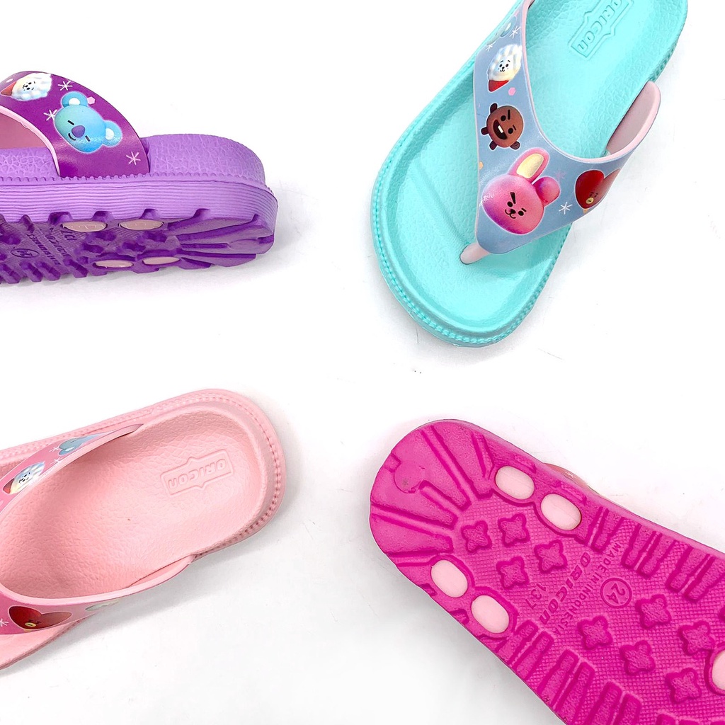 Sandal Jepit Anak Perempuan Bahan Karet Terbaru Kekinian Size 24-35