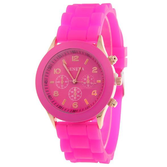 ✅Grosir Jam Senen -  GENEVA Jam Tangan Wanita / Pria Analog Fashion Casual Women Wrist Quartz Watch rubber