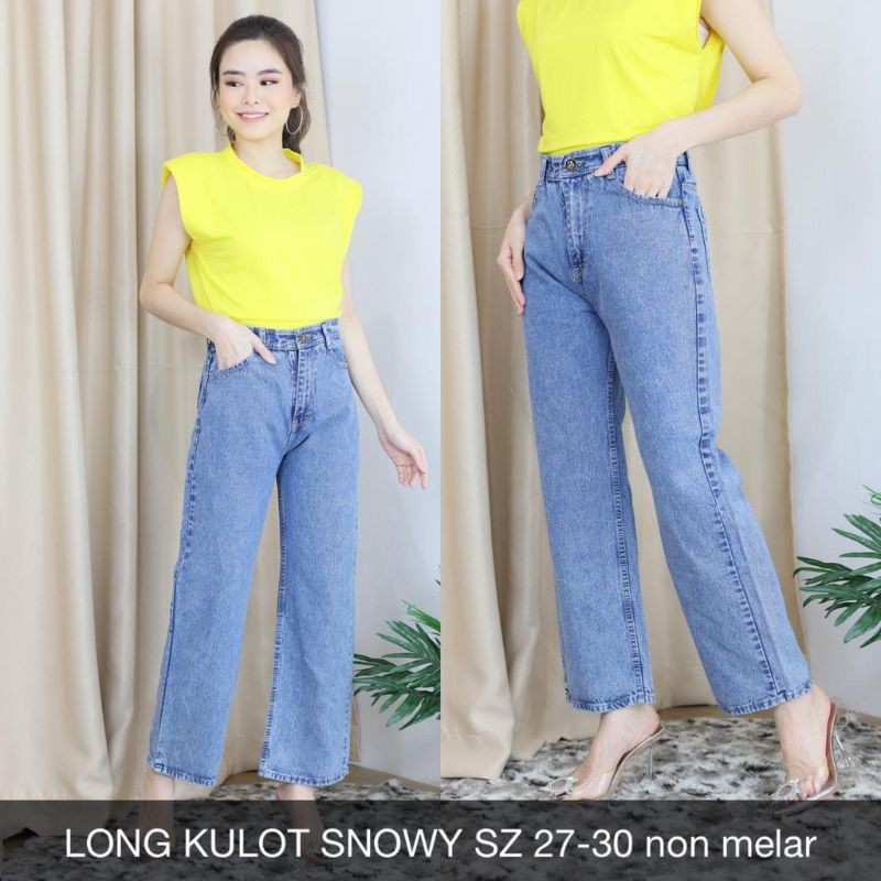 CELANA JEANS WANITA LONG KULOT SNOWY
