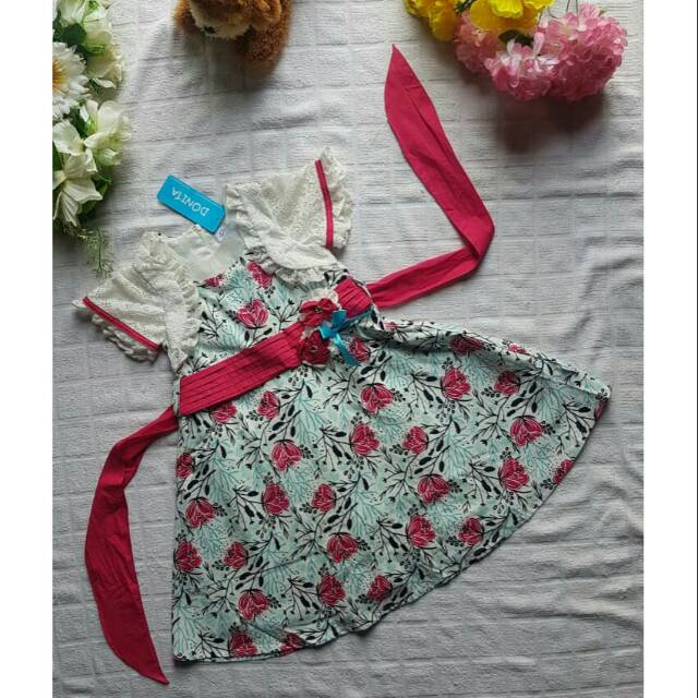 Dress baju pesta anak tile mewah Donita