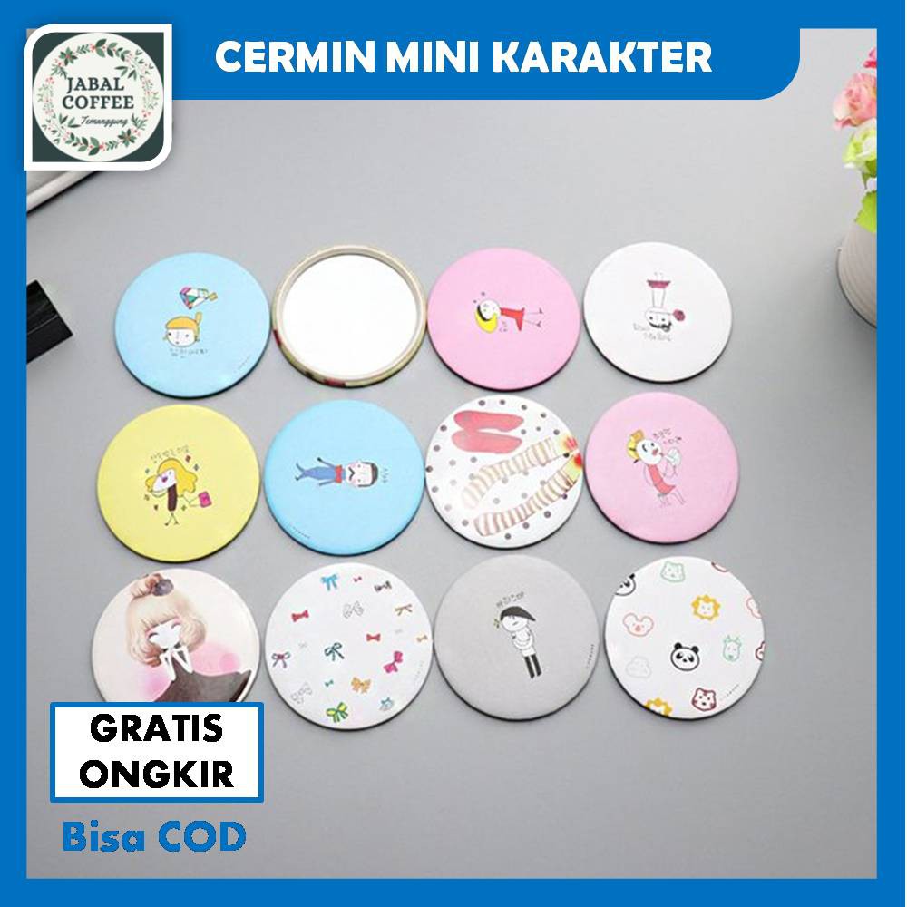 Cermin Bulat Karakter / Kaca Cermin Make Up / Cermin Mini Bulat J72