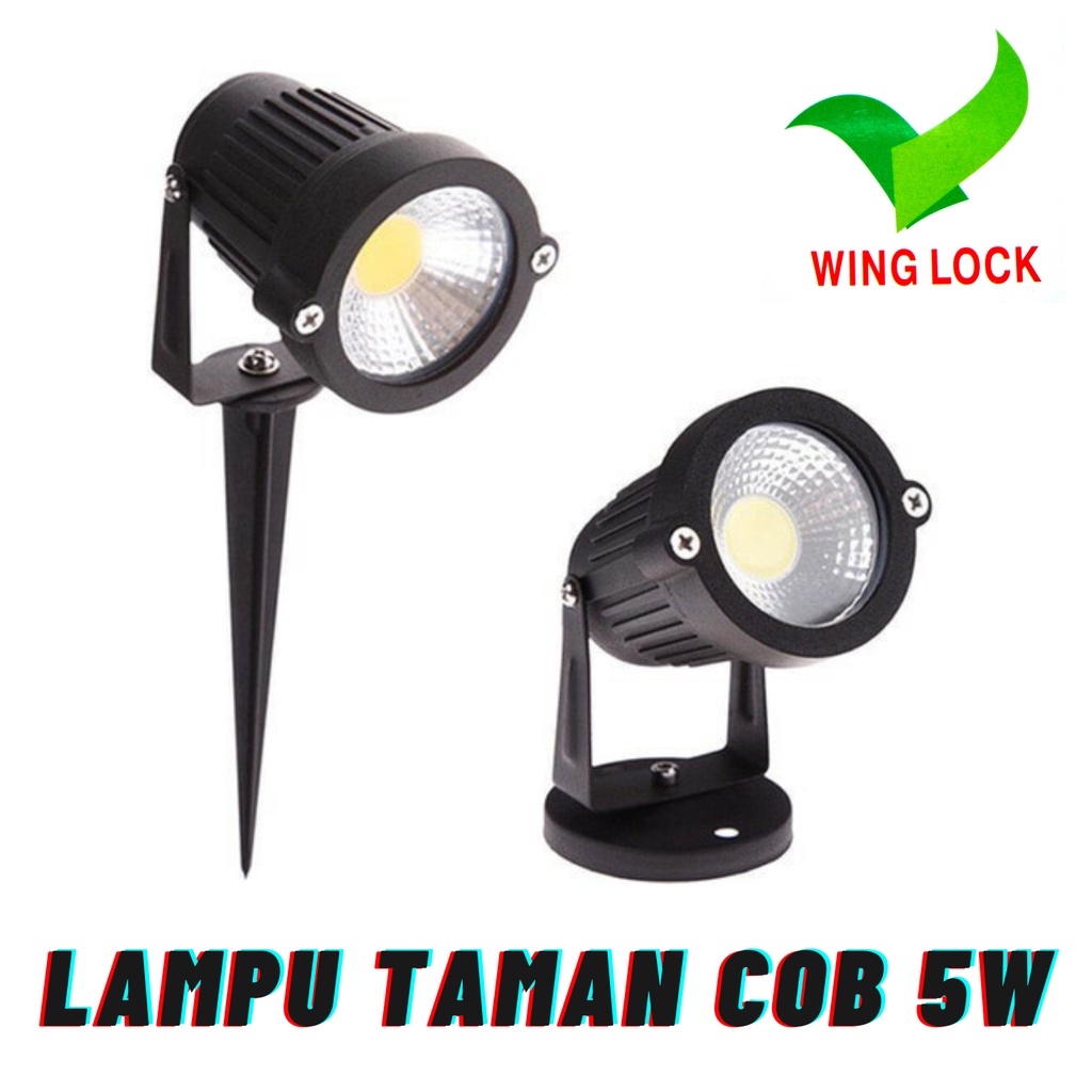 Lampu LED 5 Watt COB Tancap Taman Sorot Kuning Warm White 5W