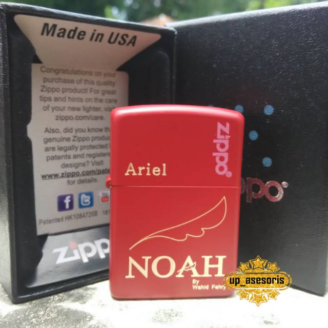 Jual Zippo Atau Korek Api Custom Grafir Ukir Logo Band Noah Free Ganti Nama Shopee Indonesia